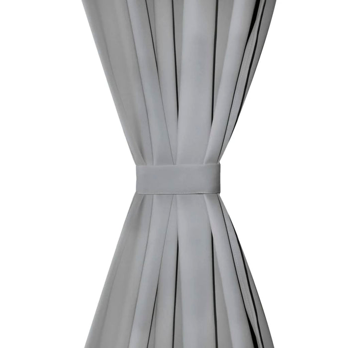 Draperii micro-satin cu bride, 2 buc, 140 x 225 cm, gri - WALTI WALTI