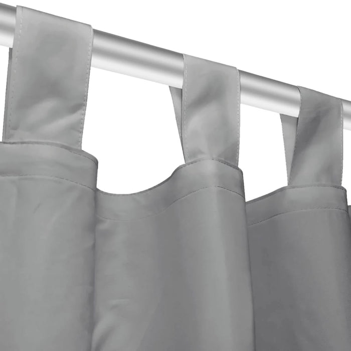 Draperii micro-satin cu bride, 2 buc, 140 x 225 cm, gri - WALTI WALTI
