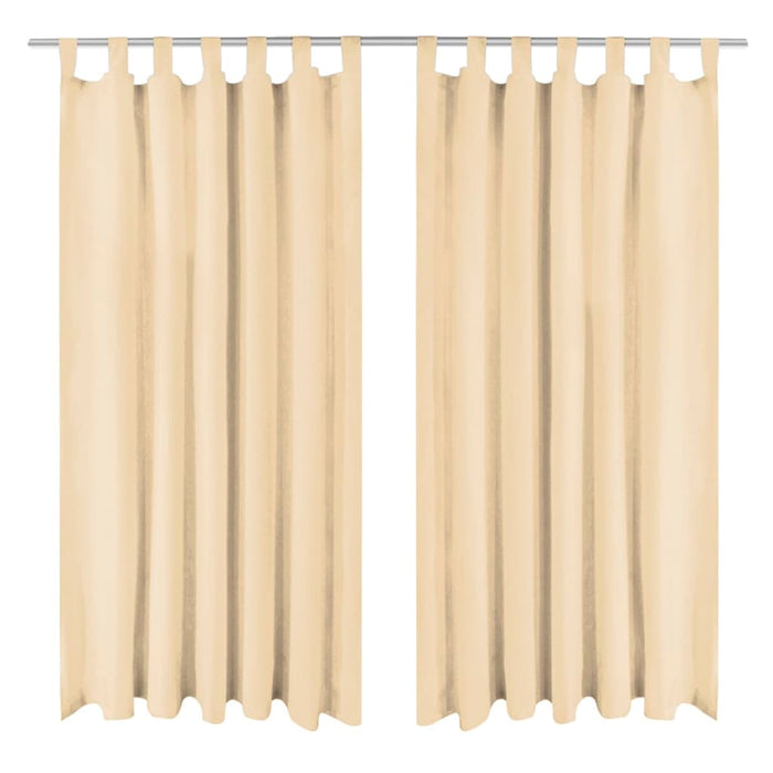 Draperii micro-satin cu bride, 2 buc, 140 x 225 cm, bej - WALTI WALTI