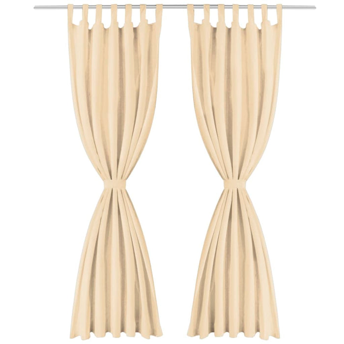 Draperii micro-satin cu bride, 2 buc, 140 x 225 cm, bej - WALTI WALTI