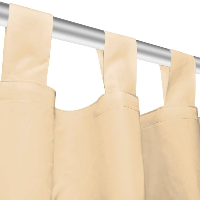 Draperii micro-satin cu bride, 2 buc, 140 x 225 cm, bej - WALTI WALTI