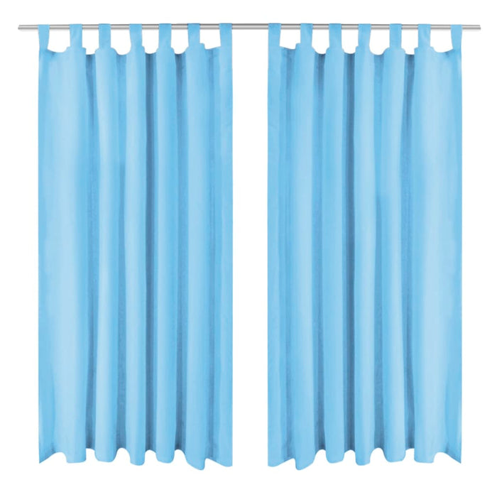 Draperii micro-satin cu bride, 2 buc, 140 x 175 cm, turcoaz - WALTI WALTI