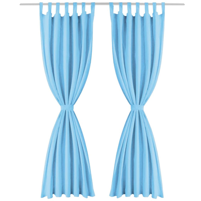 Draperii micro-satin cu bride, 2 buc, 140 x 175 cm, turcoaz - WALTI WALTI