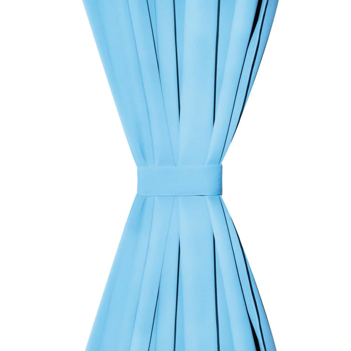 Draperii micro-satin cu bride, 2 buc, 140 x 175 cm, turcoaz - WALTI WALTI