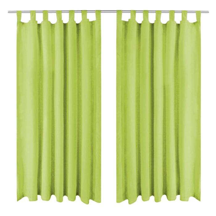 Draperii micro-satin cu bride, 2 buc, verde, 140 x 225 cm - WALTI WALTI