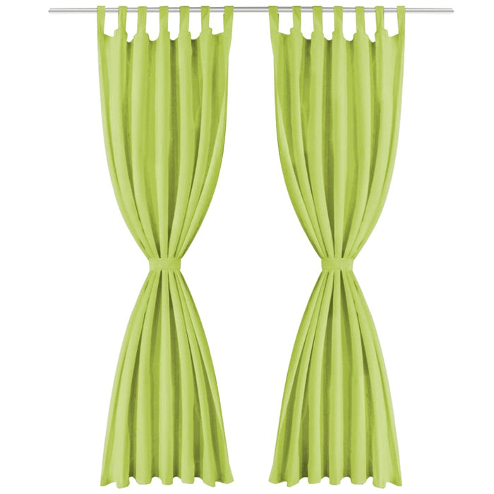 Draperii micro-satin cu bride, 2 buc, verde, 140 x 225 cm - WALTI WALTI