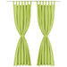 Draperii micro-satin cu bride, 2 buc, verde, 140 x 225 cm - WALTI WALTI