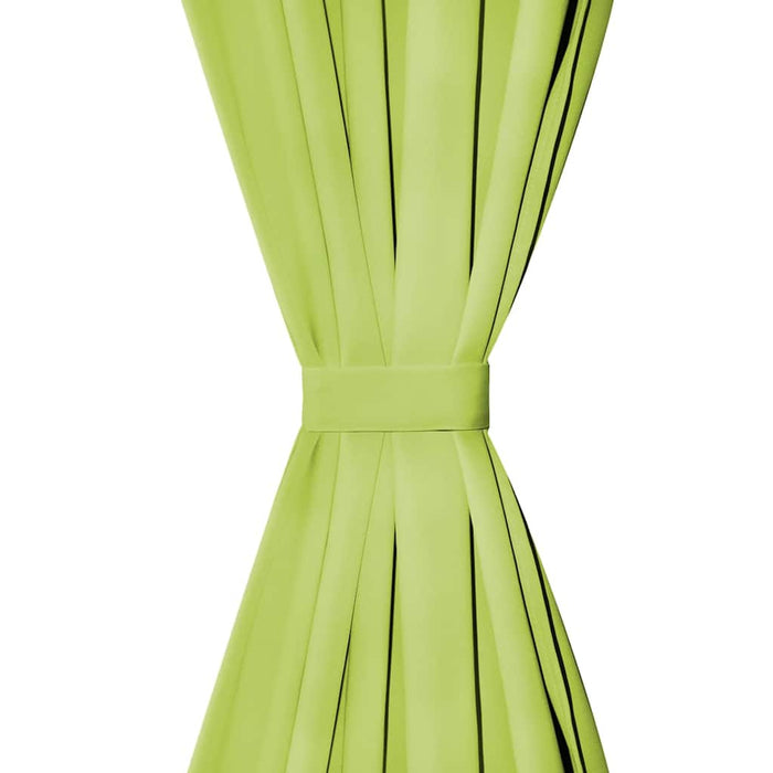 Draperii micro-satin cu bride, 2 buc, verde, 140 x 225 cm - WALTI WALTI