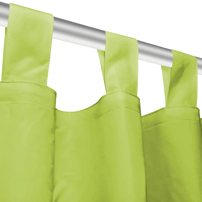 Draperii micro-satin cu bride, 2 buc, verde, 140 x 225 cm - WALTI WALTI