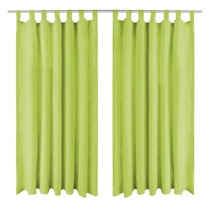 Draperii micro-satin cu bride, 2 buc, 140 x 225 cm, verde - WALTI WALTI