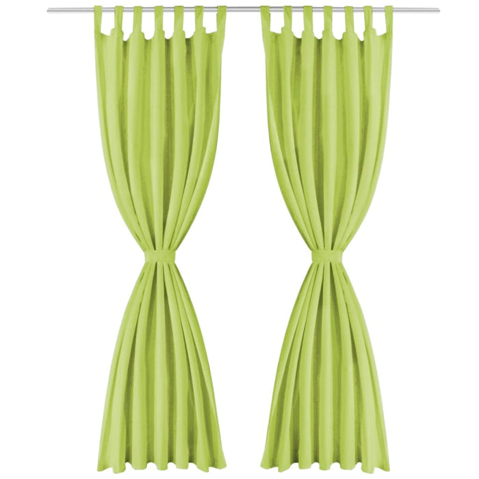 Draperii micro-satin cu bride, 2 buc, 140 x 225 cm, verde - WALTI WALTI