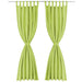Draperii micro-satin cu bride, 2 buc, 140 x 225 cm, verde - WALTI WALTI
