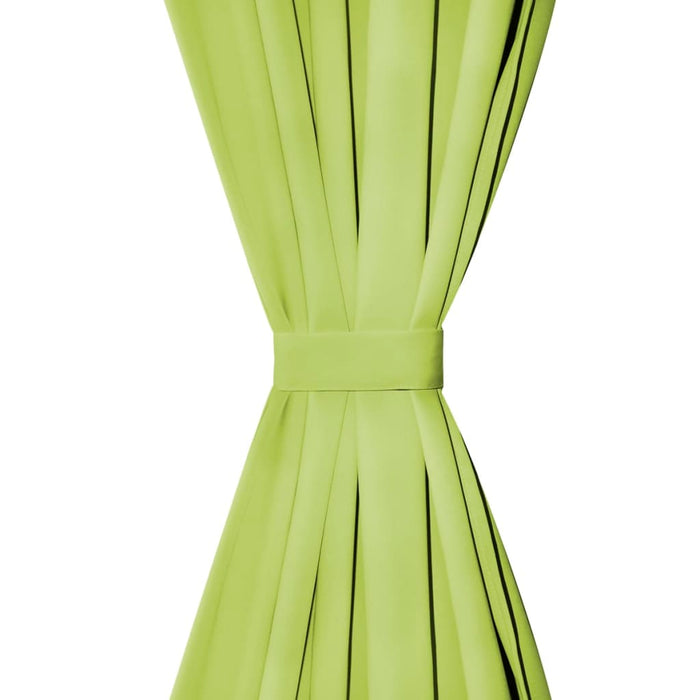 Draperii micro-satin cu bride, 2 buc, 140 x 225 cm, verde - WALTI WALTI