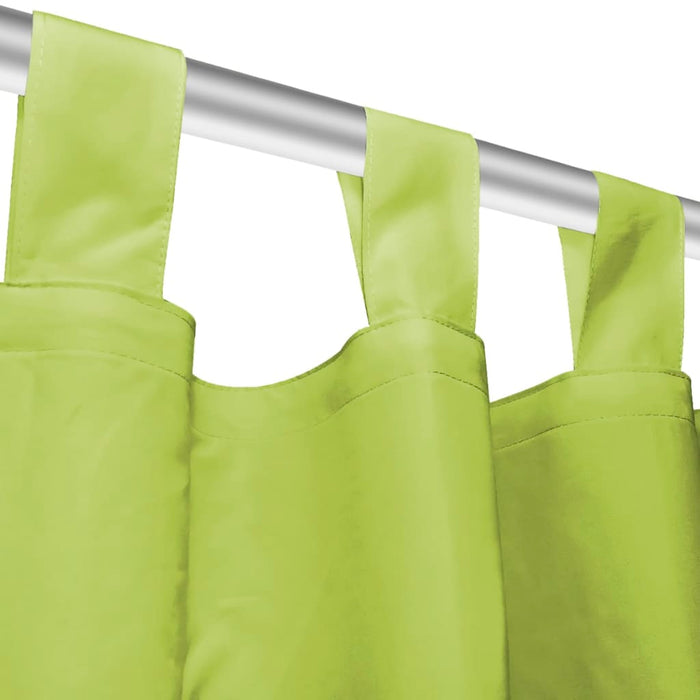 Draperii micro-satin cu bride, 2 buc, 140 x 225 cm, verde - WALTI WALTI