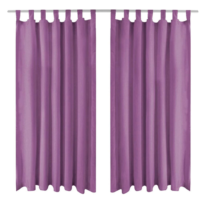 Draperii micro-satin cu bride, 2 buc, 140 x 225 cm, violet - WALTI WALTI