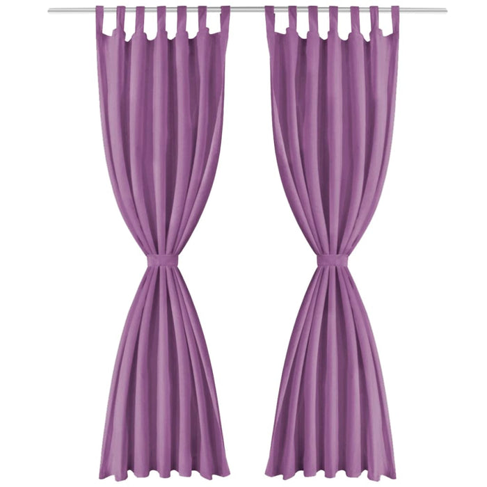 Draperii micro-satin cu bride, 2 buc, 140 x 225 cm, violet - WALTI WALTI