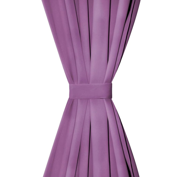 Draperii micro-satin cu bride, 2 buc, 140 x 225 cm, violet - WALTI WALTI