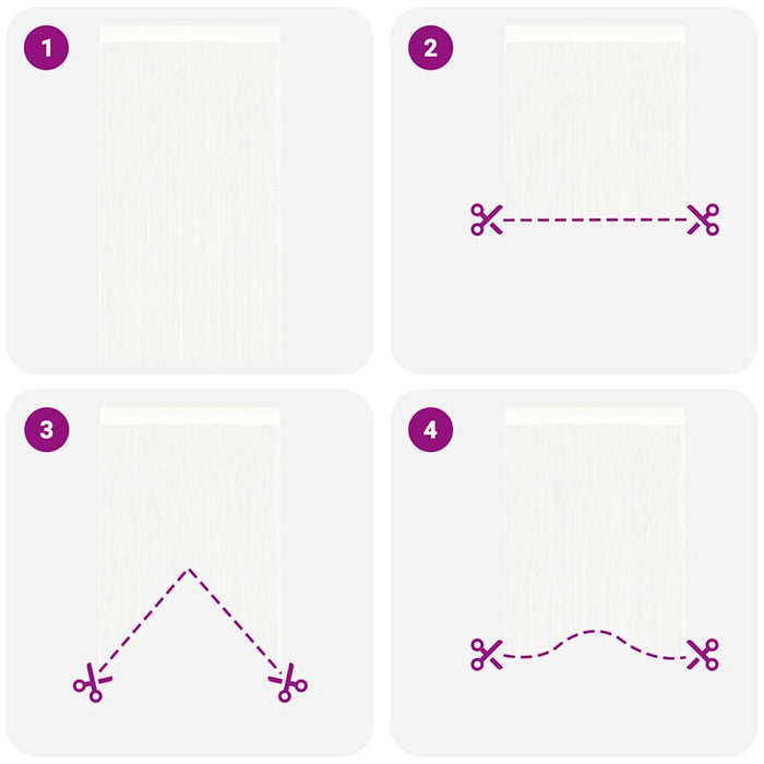 Draperii franjuri, 2 buc., 100 x 250 cm, alb - WALTI WALTI