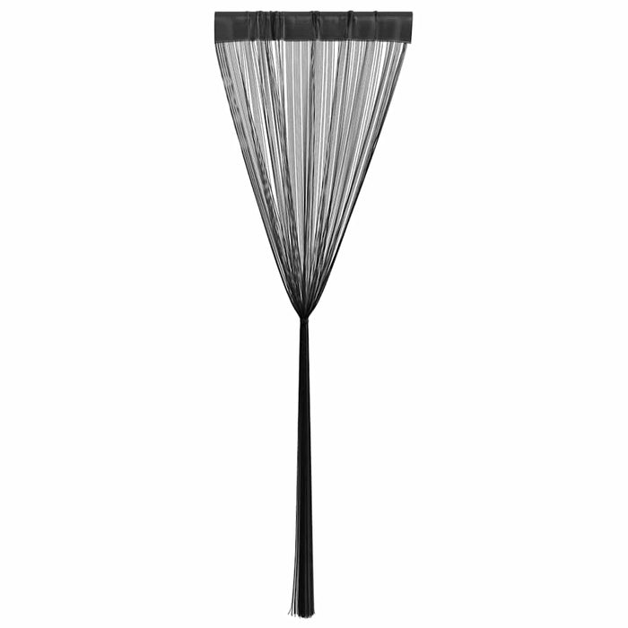 Draperii cu franjuri, 2 buc., 100 x 250 cm, negru - WALTI WALTI