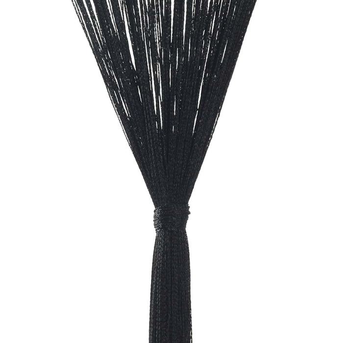 Draperii cu franjuri, 2 buc., 100 x 250 cm, negru - WALTI WALTI