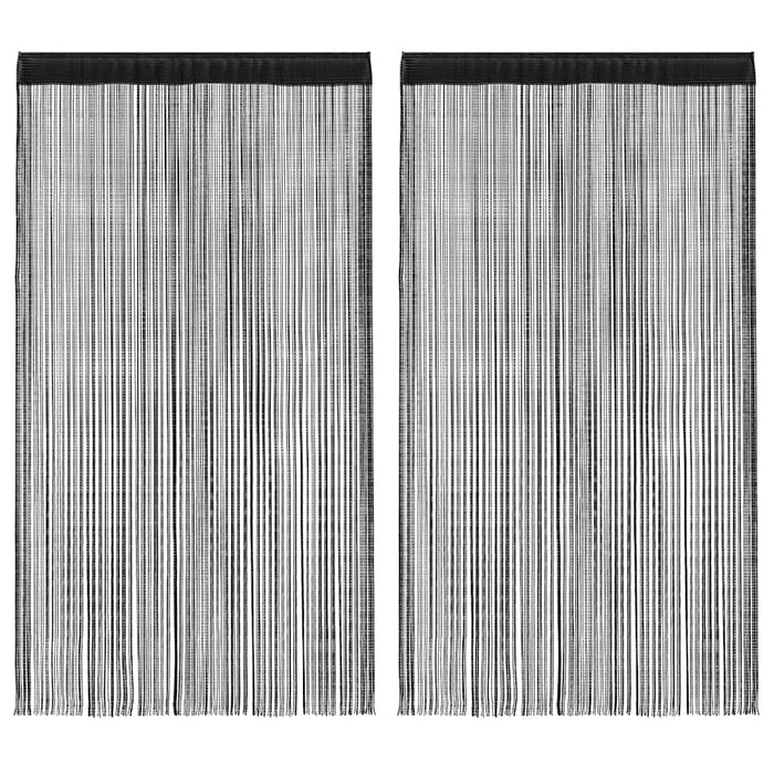 Draperii cu franjuri, 2 buc., 140 x 250 cm, negru - WALTI WALTI