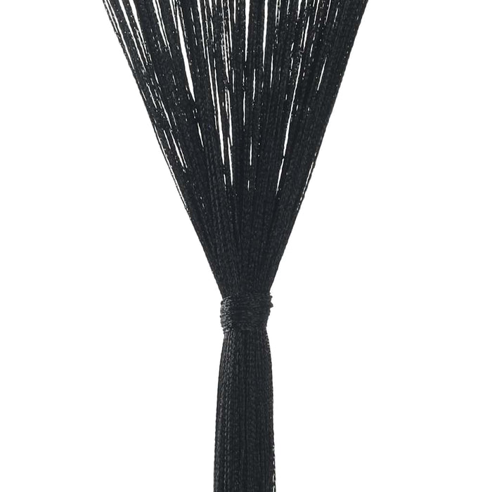 Draperii cu franjuri, 2 buc., 140 x 250 cm, negru - WALTI WALTI
