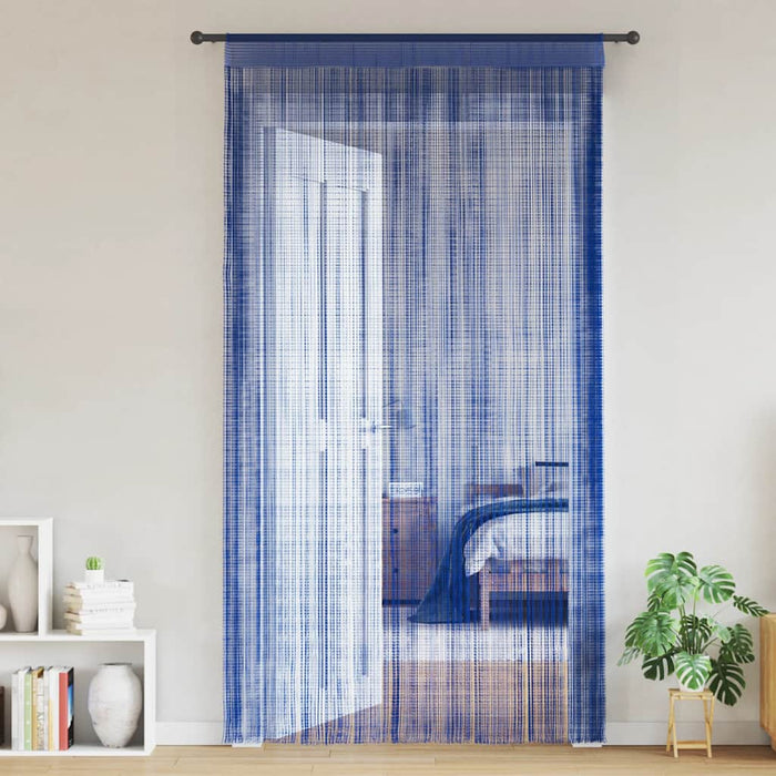 Draperii cu franjuri, 2 buc., 140 x 250 cm, albastru - WALTI WALTI