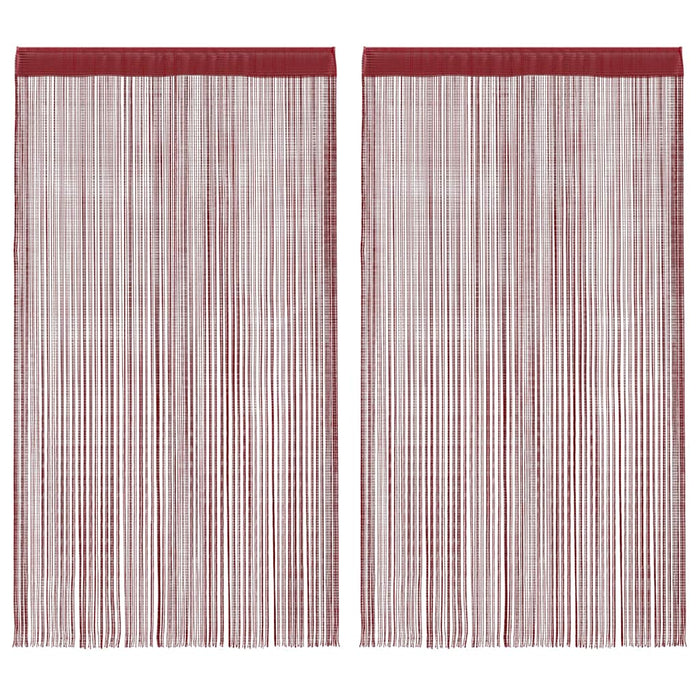 Draperii cu franjuri, 2 buc., 100 x 250 cm, roșu burgund - WALTI WALTI