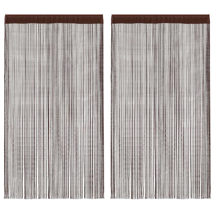 Draperii cu franjuri, 2 buc., 100 x 250 cm, maro - WALTI WALTI