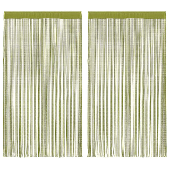 Draperii cu franjuri, 2 buc., 140 x 250 cm, verde - WALTI WALTI