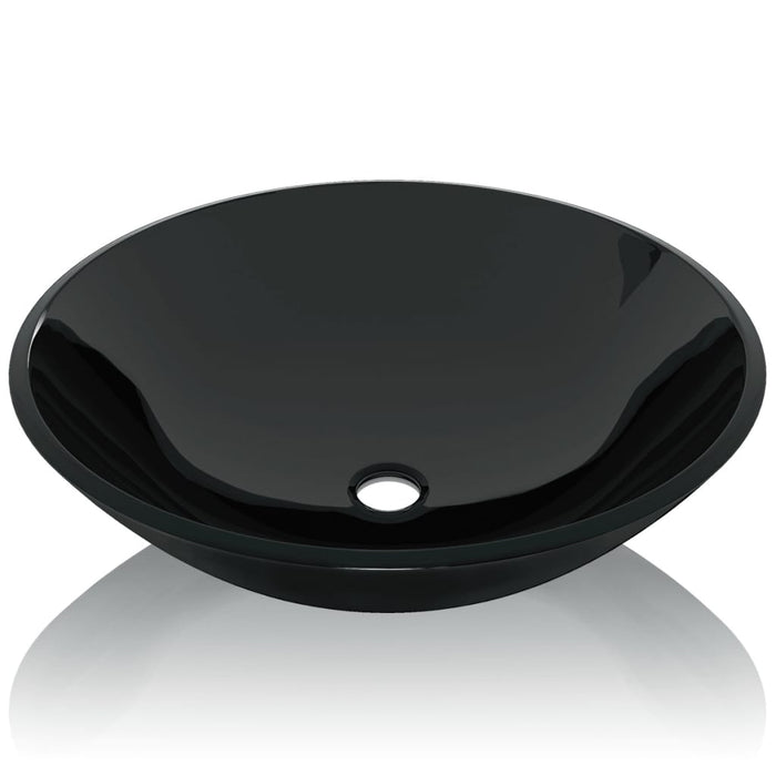 Chiuvetă de baie din sticlă călită, 42 cm, negru - WALTI WALTI
