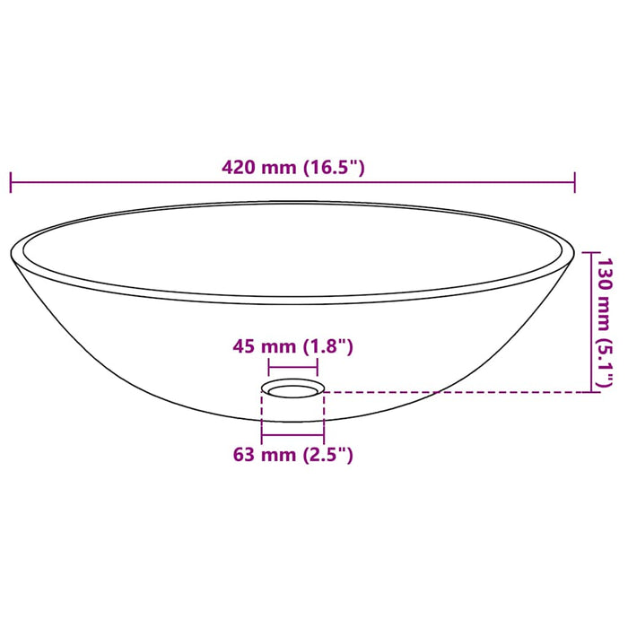 Chiuvetă din sticlă securizată, 42 cm, maro - WALTI WALTI