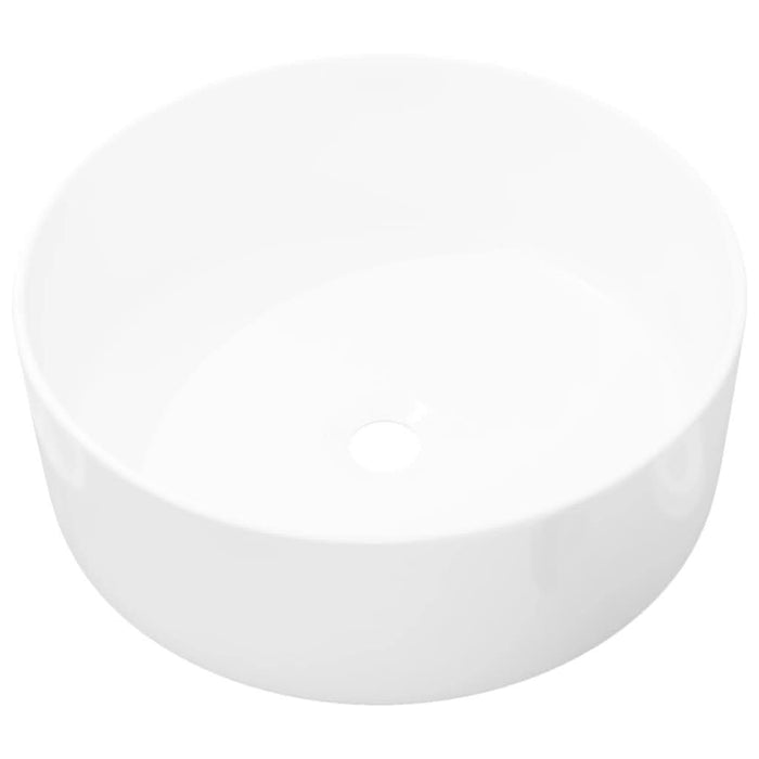 Chiuvetă de baie din ceramică, rotundă, 40 x 15 cm, alb - WALTI WALTI
