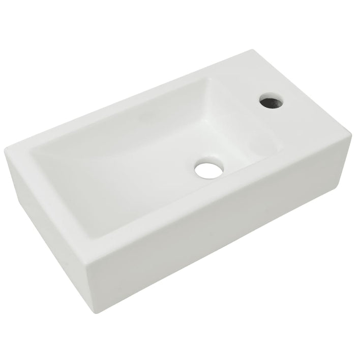Chiuvetă ceramică dreptunghiulară cu preaplin 46x25,5x12 cm alb - WALTI WALTI