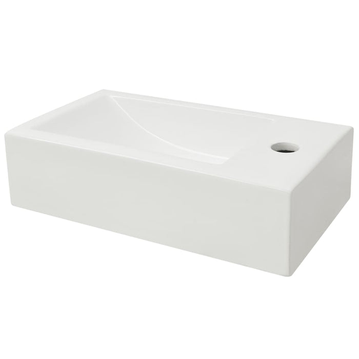 Chiuvetă ceramică dreptunghiulară cu preaplin 46x25,5x12 cm alb - WALTI WALTI
