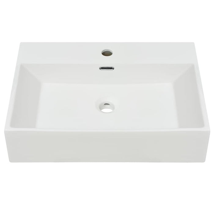 Chiuvetă cu orificiu robinet, ceramică 60,5x42,5x14,5 cm, alb - WALTI WALTI