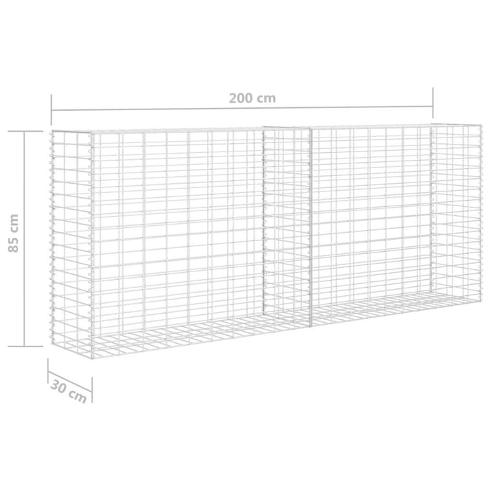 Coș gabion, 85 x 30 x 200 cm, oțel galvanizat - WALTI WALTI