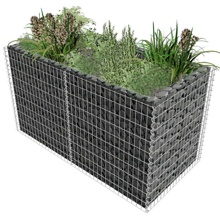 Strat înălțat gabion, argintiu, 180 x 90 x 100 cm, oțel - WALTI WALTI