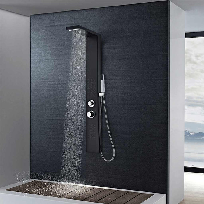 Sistem panel de duș din aluminiu, negru mat - WALTI WALTI