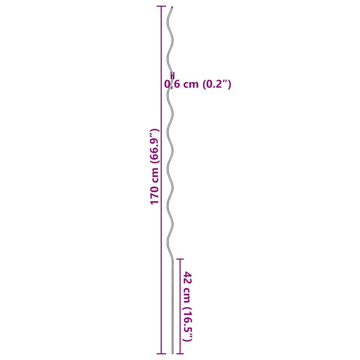 Spirale pentru suport plante, 20 buc., 170 cm, oțel galvanizat - WALTI WALTI