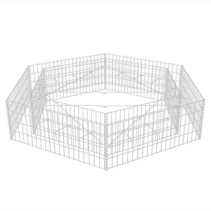 Strat înălțat gabion hexagonal, 200 x 173 x 40 cm - WALTI WALTI