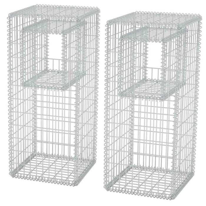 Stâlpi coș gabion/jardiniere din oțel, 2 buc., 50 x 50 x 120 cm - WALTI WALTI