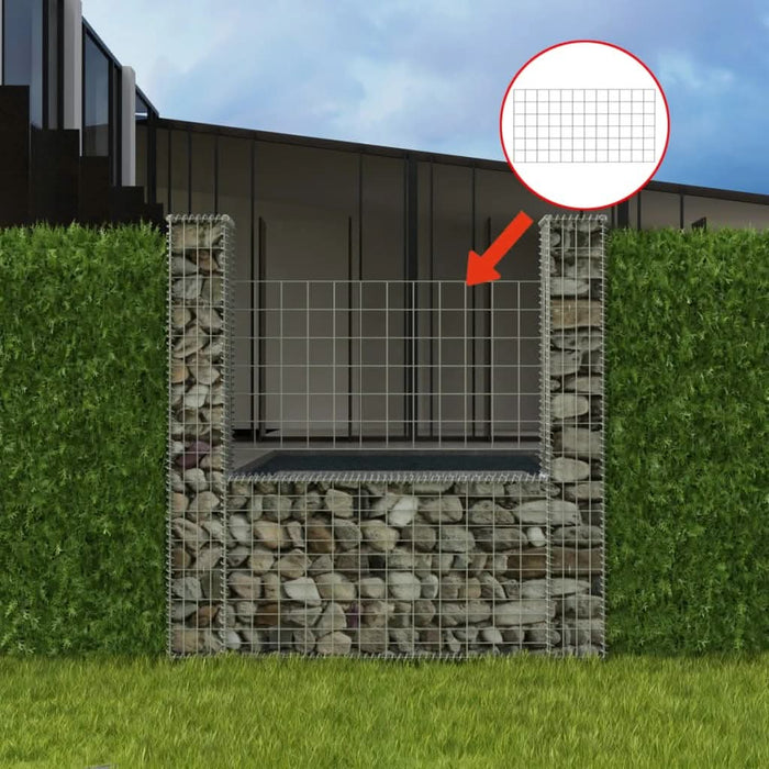 Coș gabion în formă de U, 160 x 20 x 150 cm, oțel galvanizat - WALTI WALTI
