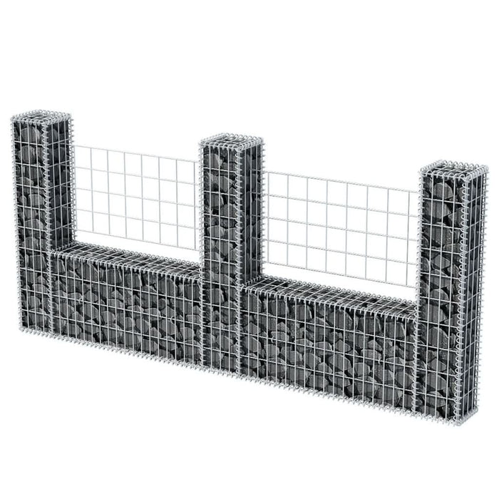 Coș gabion în formă de U, 240 x 20 x 100 cm, oțel galvanizat - WALTI WALTI