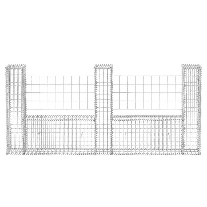 Coș gabion în formă de U, 240 x 20 x 100 cm, oțel galvanizat - WALTI WALTI