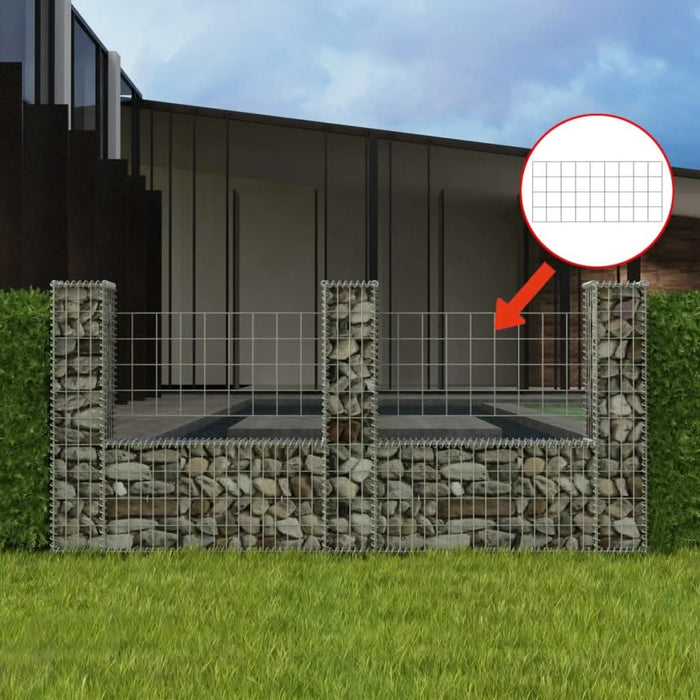 Coș gabion în formă de U, 240 x 20 x 100 cm, oțel galvanizat - WALTI WALTI