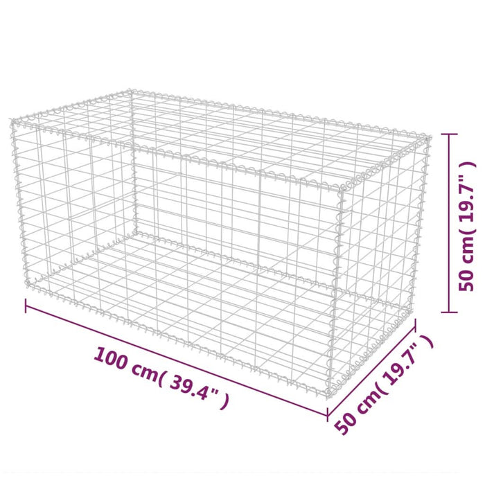 Coș gabion, 100 x 50 x 50 cm, oțel galvanizat - WALTI WALTI