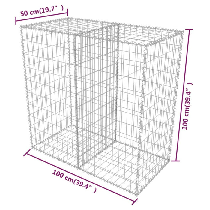 Coș gabion, 100 x 50 x 100 cm, oțel galvanizat - WALTI WALTI