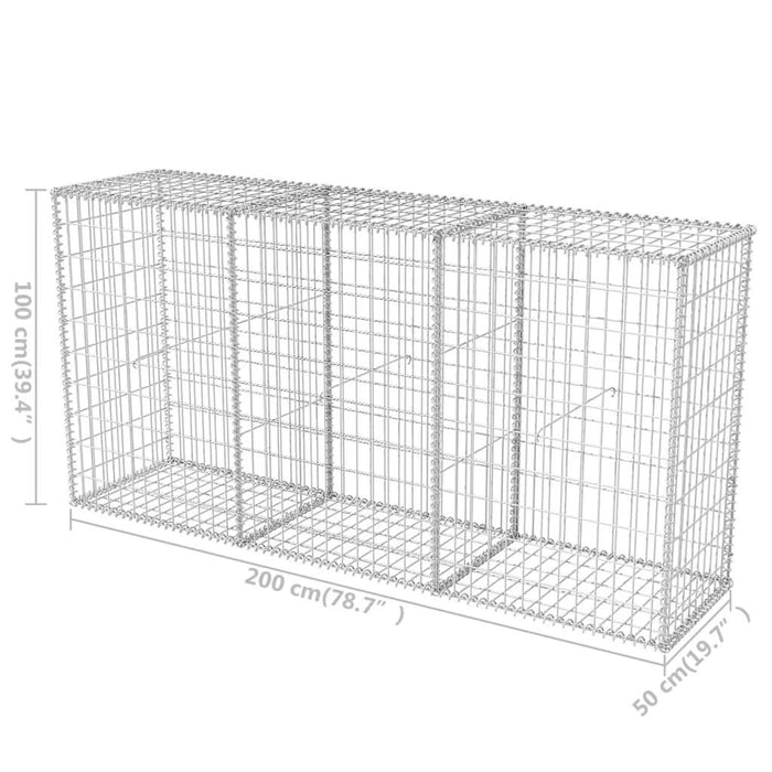 Coș gabion, 200 x 50 x 100 cm, oțel galvanizat - WALTI WALTI