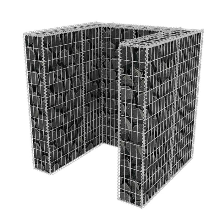 Gabion unic îngrădire pubelă, oțel, 110 x 100 x 120 cm - WALTI WALTI